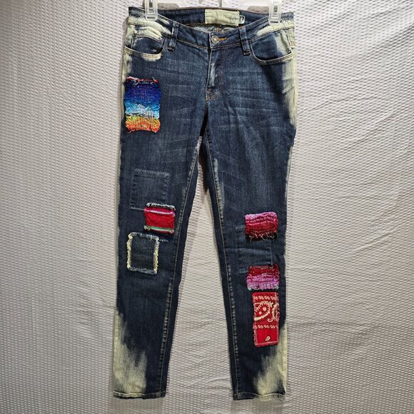 Artisan De Luxe for Free People Denim - Artisan De Luxe for Free People Funky Boho Patchwork Hippy Boho Jeans Size 27